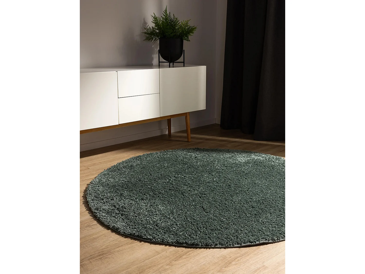 Tapis à poils longs Soho Vert clair ø 160 cm rond