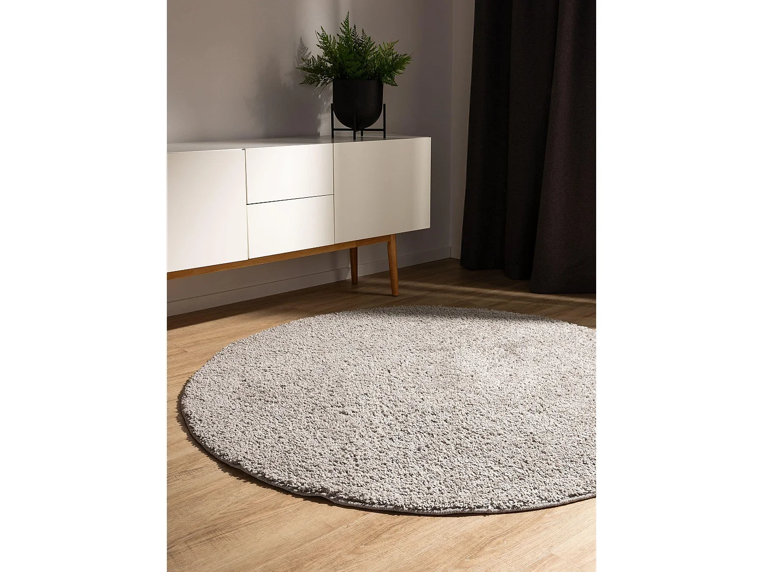 Tapis à poils longs Soho Gris clair ø 160 cm rond