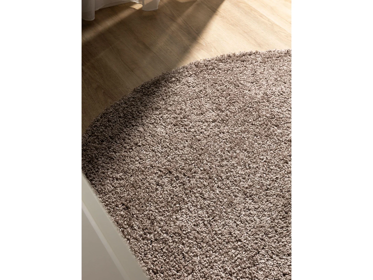 Tapis à poils longs Soho Taupe ø 80 cm rond