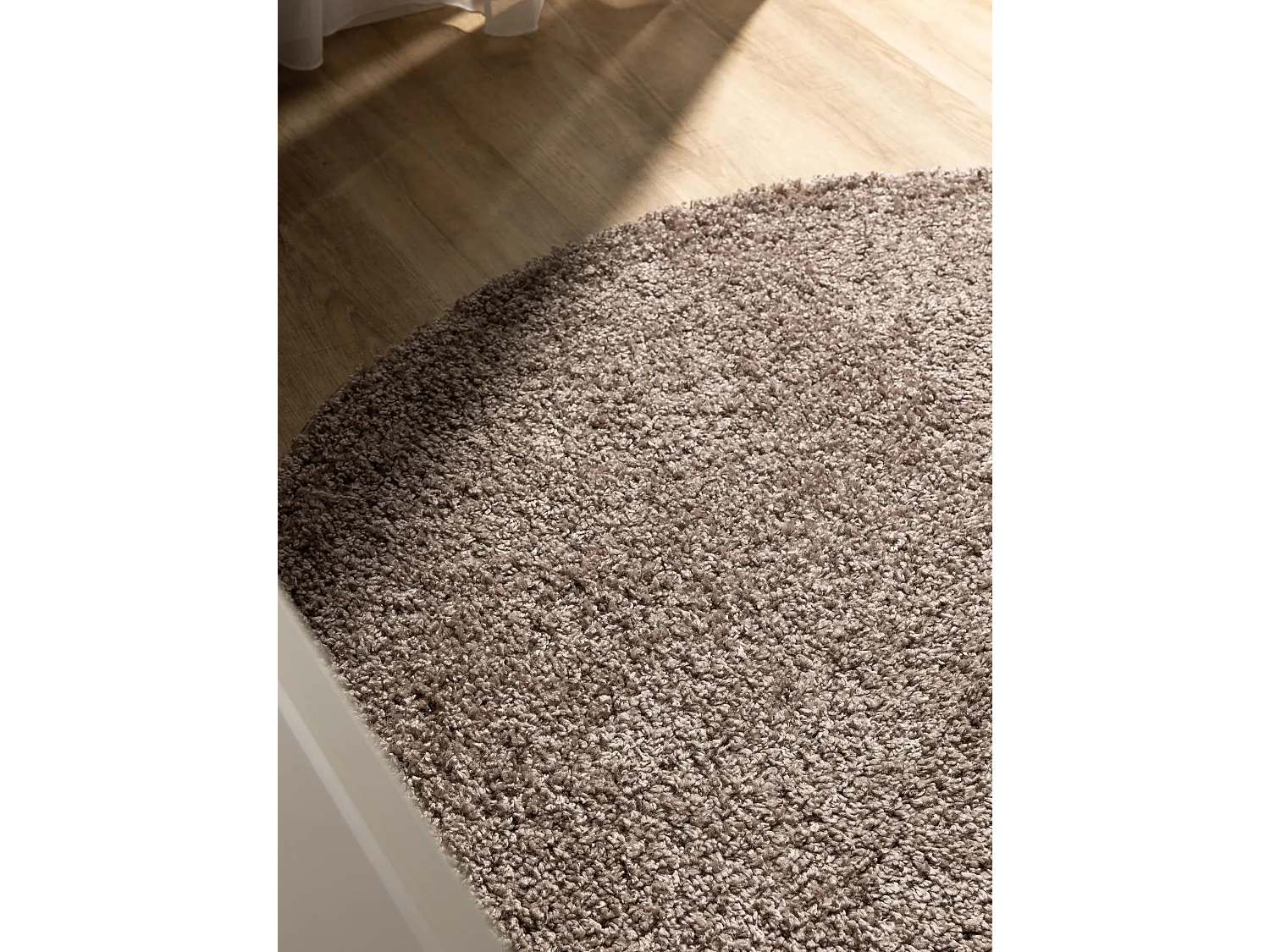 Tapis à poils longs Soho Taupe ø 80 cm rond