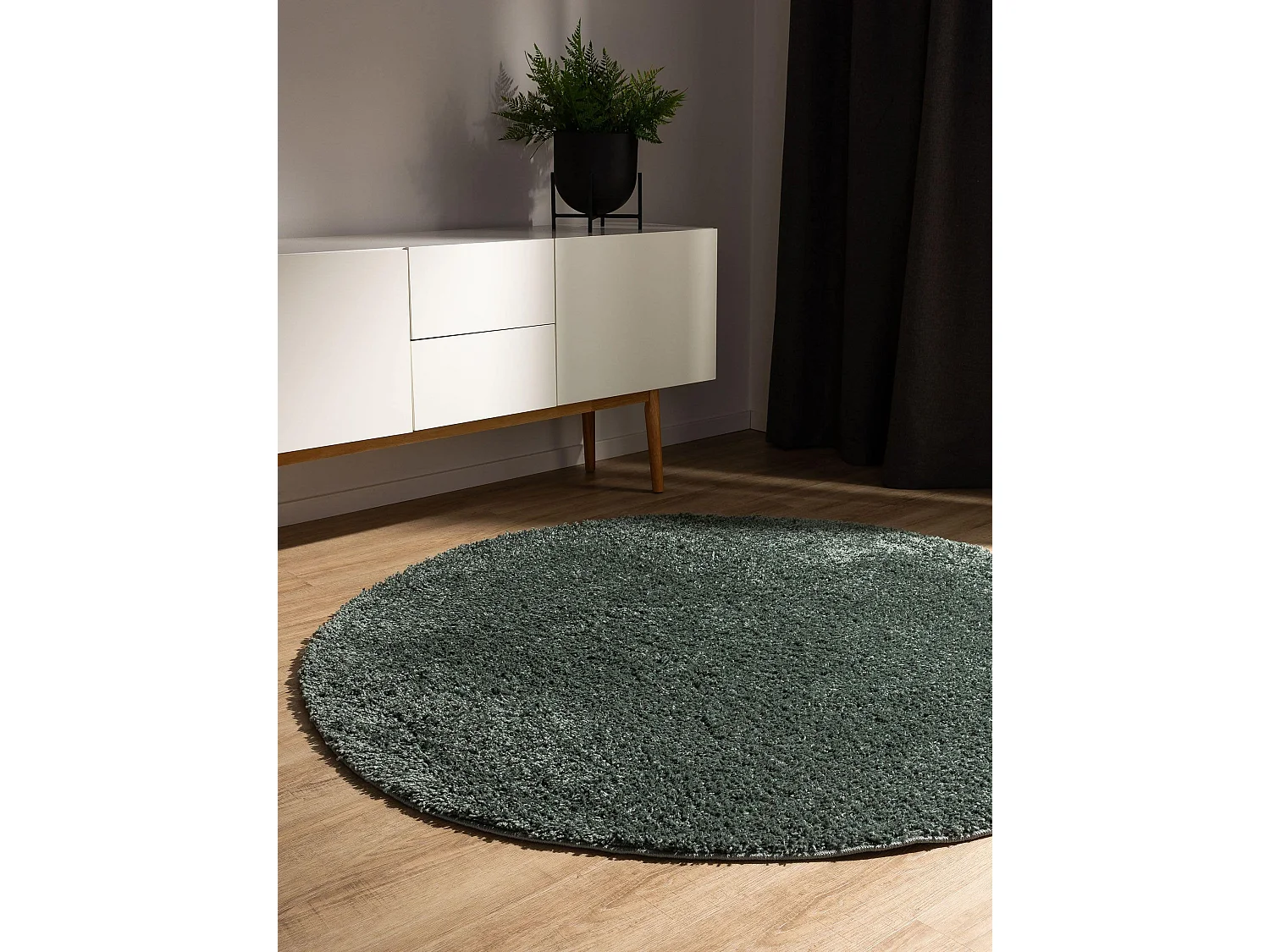 Tapis à poils longs Soho Vert clair ø 80 cm rond