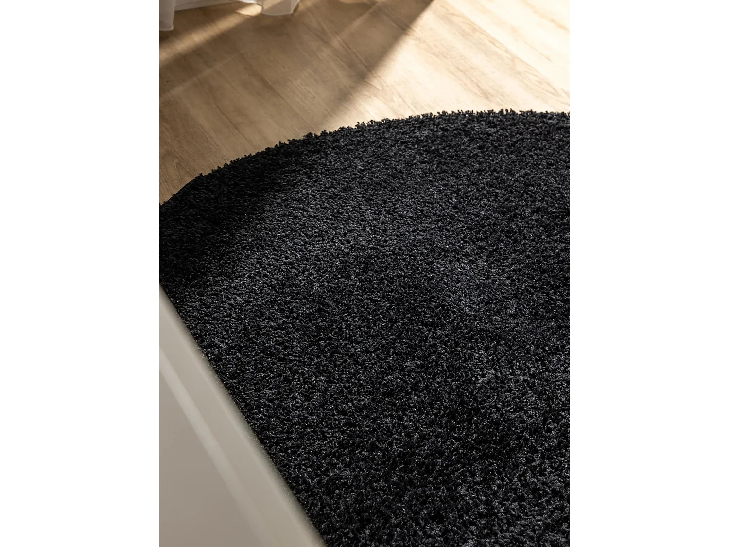 Tapis à poils longs Soho Noir ø 80 cm rond