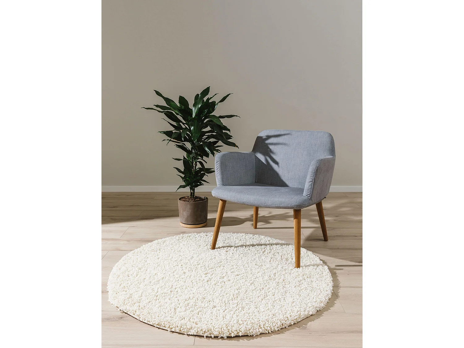 Tapis à poils longs Soho Crème ø 160 cm rond