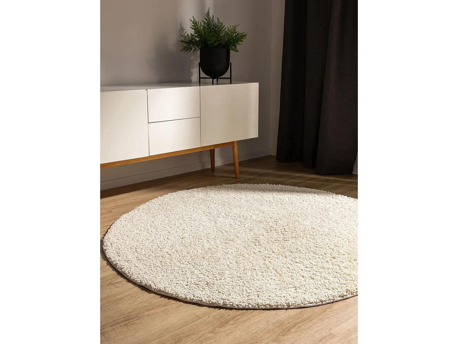 Tapis à poils longs Soho Crème ø 160 cm rond