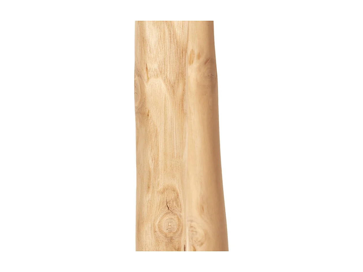 Porte-manteau 190 cm 4 accroches socle rond en bois teck clair – RAVI