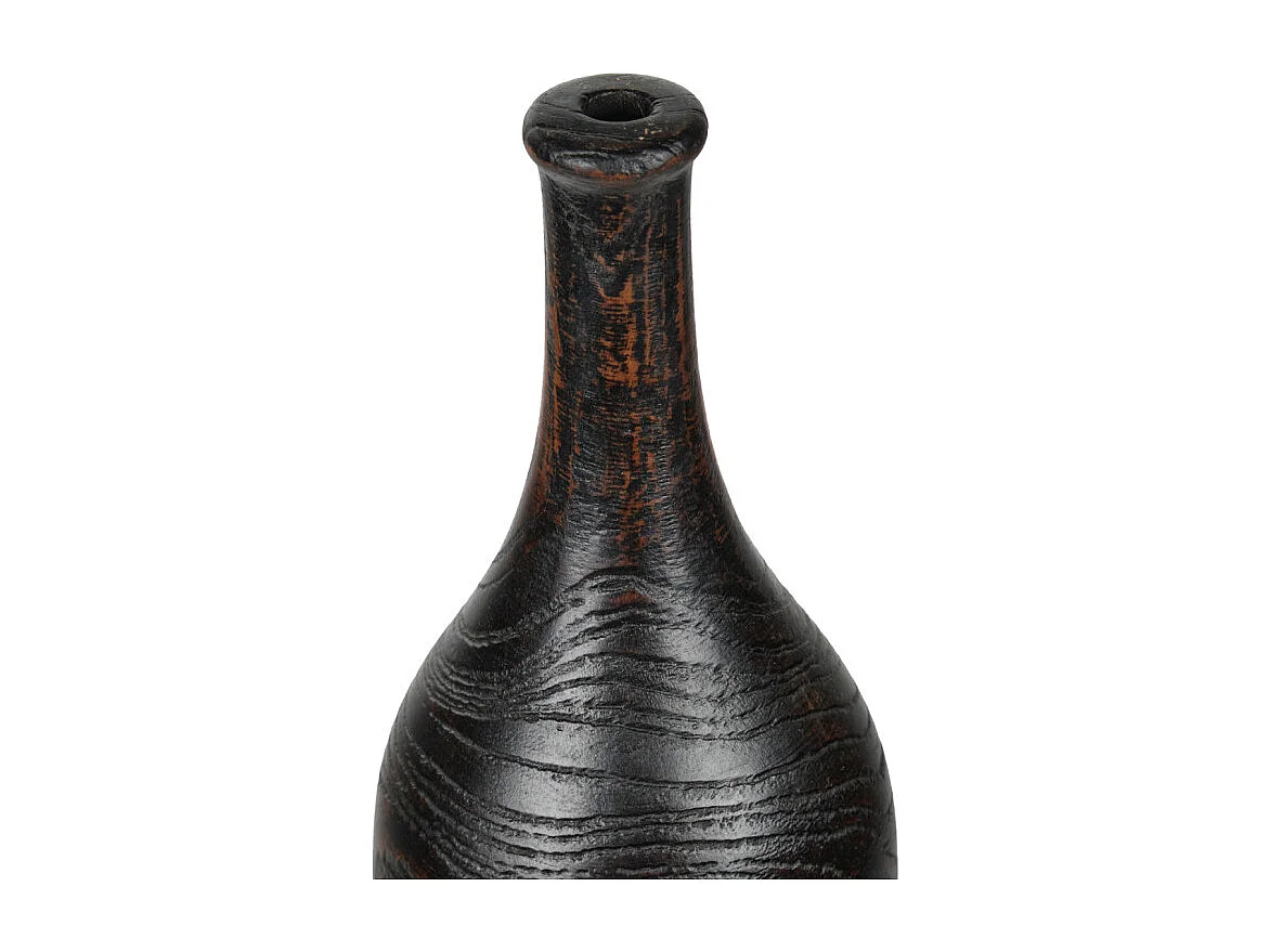 Vase décoratif 59 cm racine de bois de teck finition noire - GABRIELA