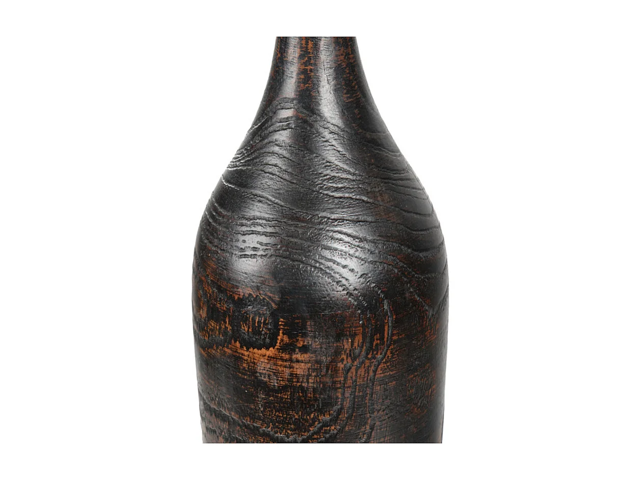 Vase décoratif 59 cm racine de bois de teck finition noire - GABRIELA