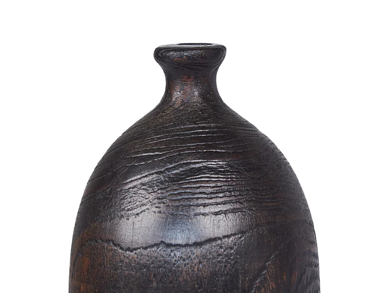 Vase décoratif 45 cm racine de bois de teck finition noire - GABRIELA