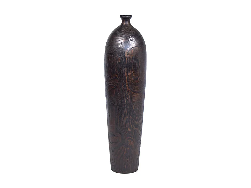 Vase décoratif 29 cm racine de bois de teck finition noire - GABRIELA