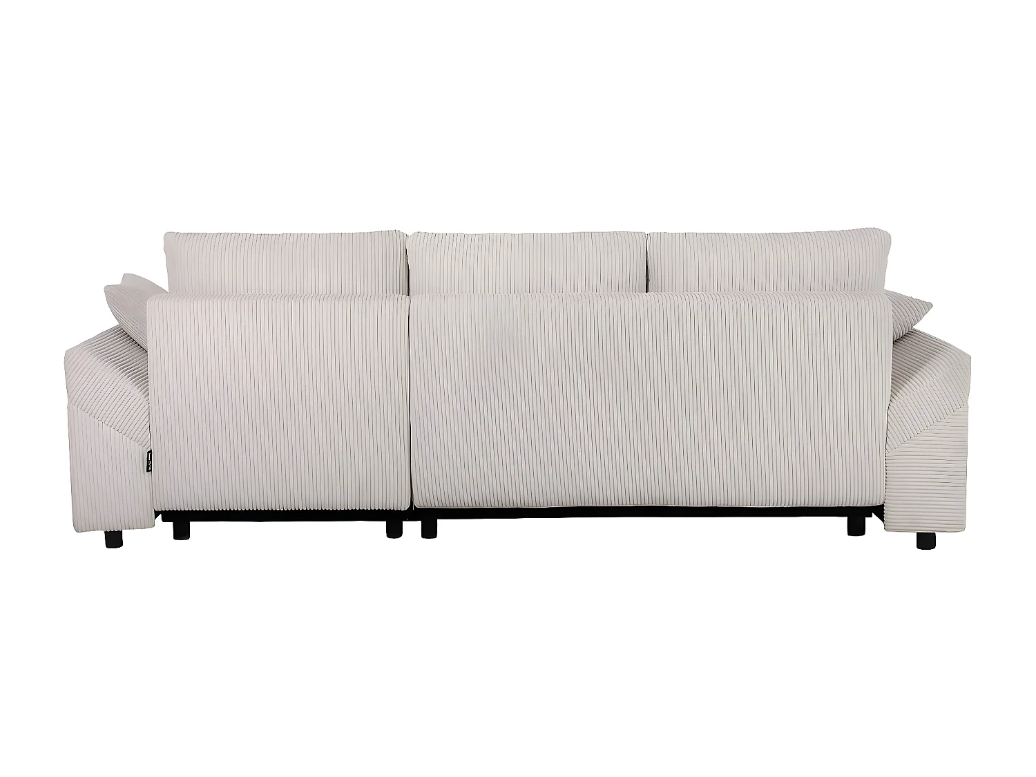 Canapé d'angle en velours côtelé  "Vaugirard II" - 3 places - Beige