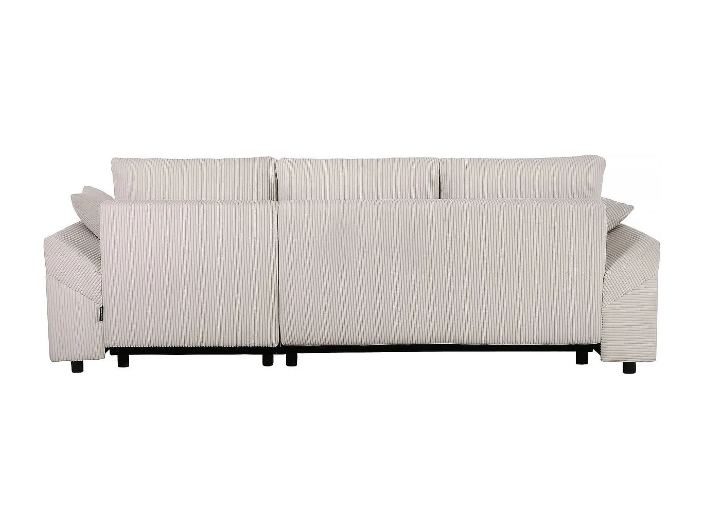 Canapé d'angle en velours côtelé  "Vaugirard II" - 3 places - Beige