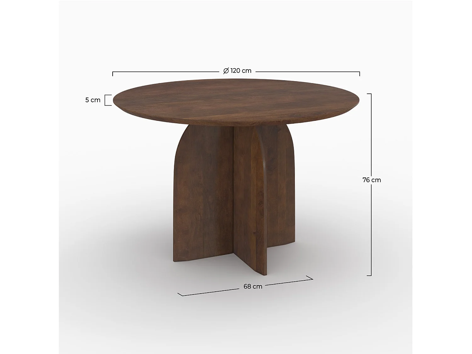 Table ronde en bois de manguier 4 places - Caïpi