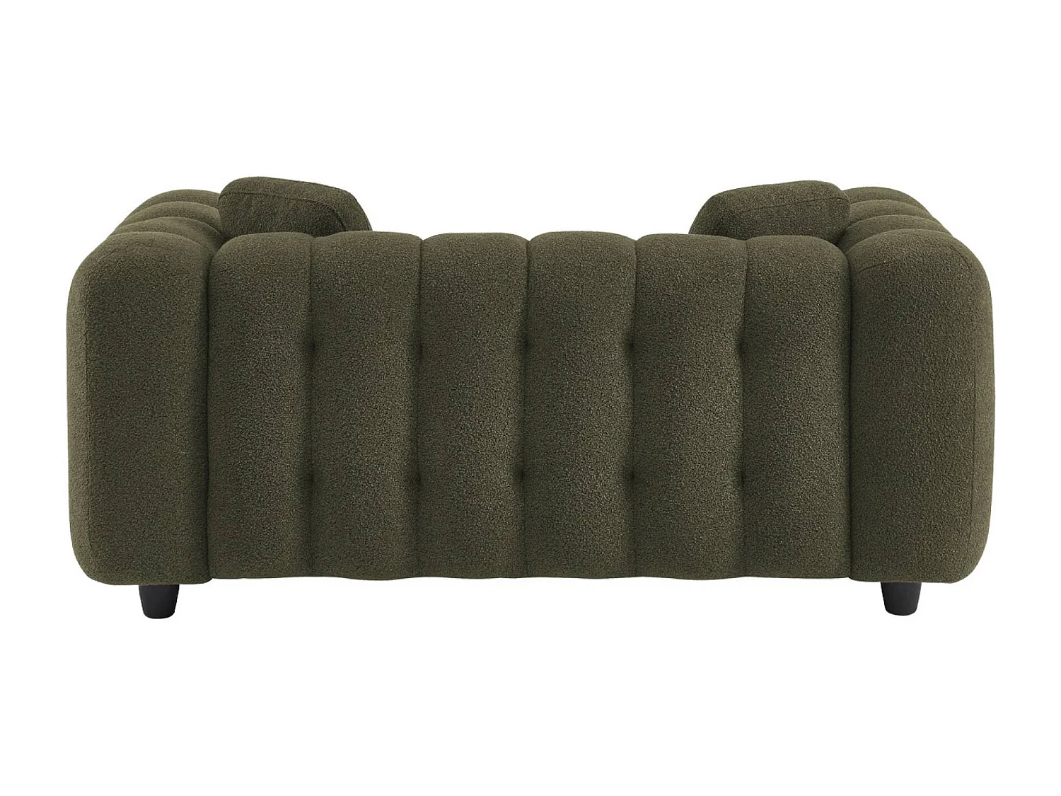 Sofá de 2 plazas, tapizado en borreguito kaki oscuro