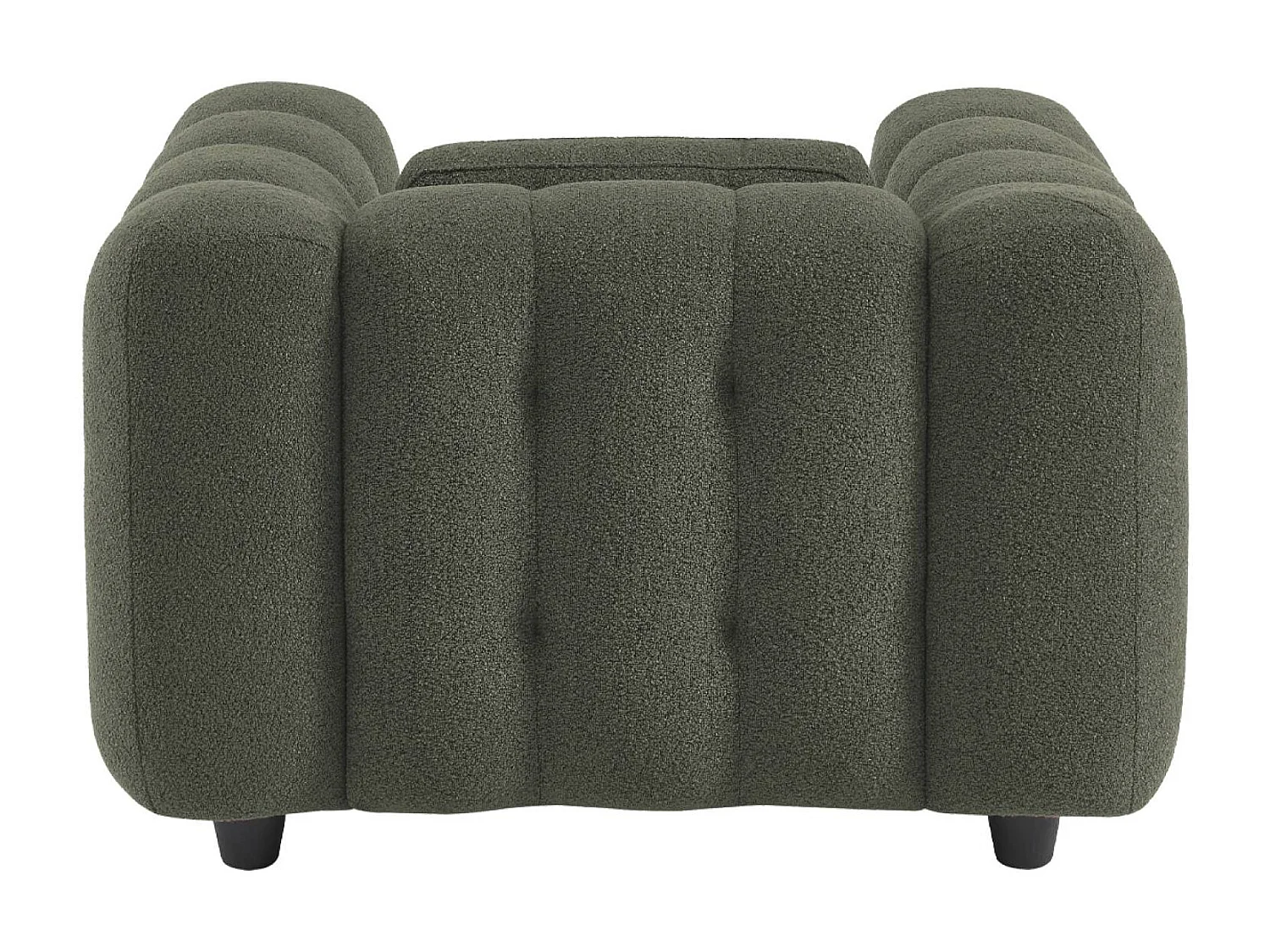 Sillón tapizado en tejido borreguito, 1 plaza kaki oscuro