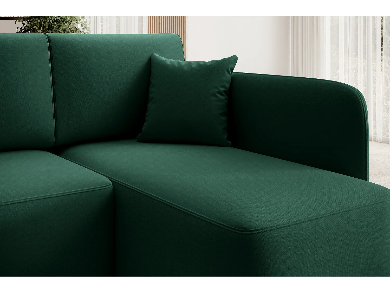 Divano d'angolo Sergy R/Tessuto-Verde