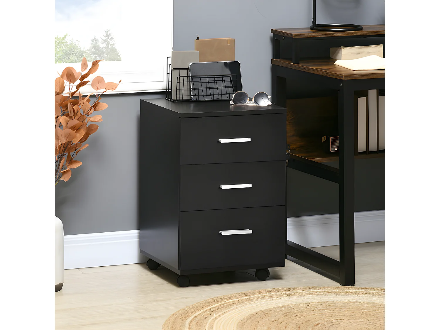Caisson de bureau rangement JEANNE noir