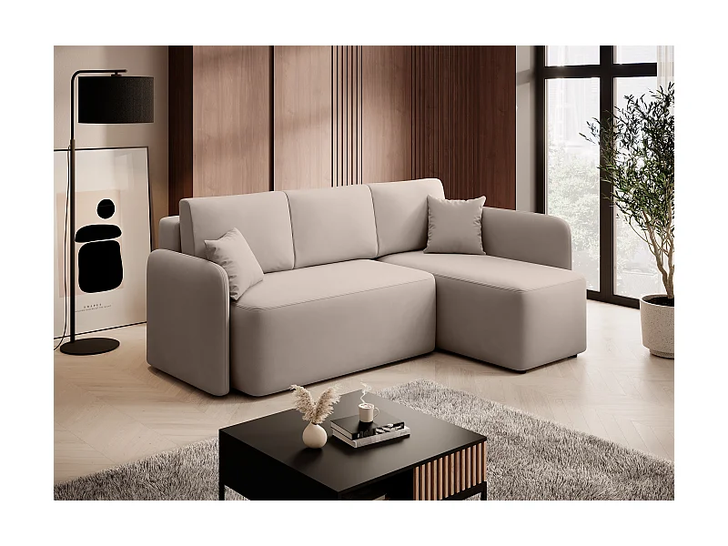 Divano d'angolo Sergy R/Tessuto-Beige