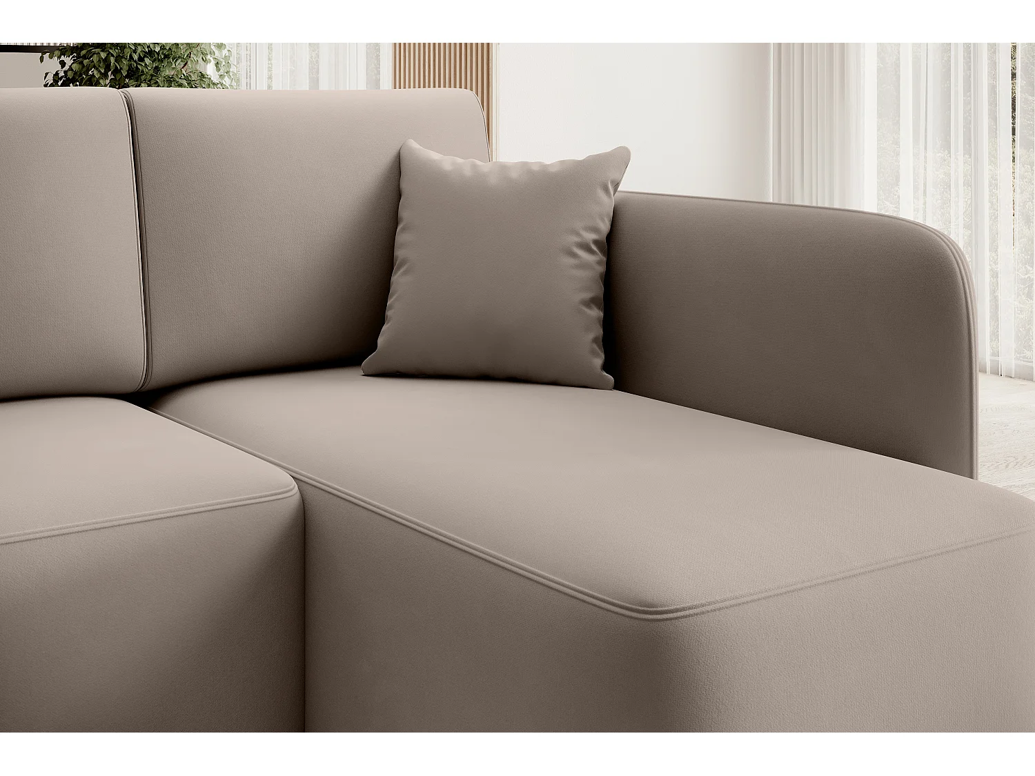 Divano d'angolo Sergy R/Tessuto-Beige