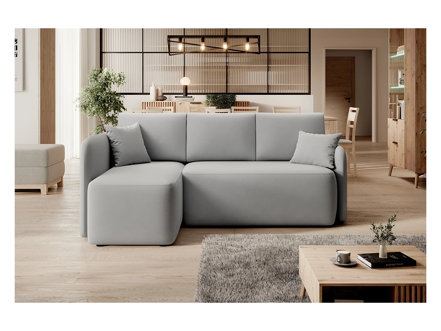 Ecksofa Sergy L/Stoff-Grau