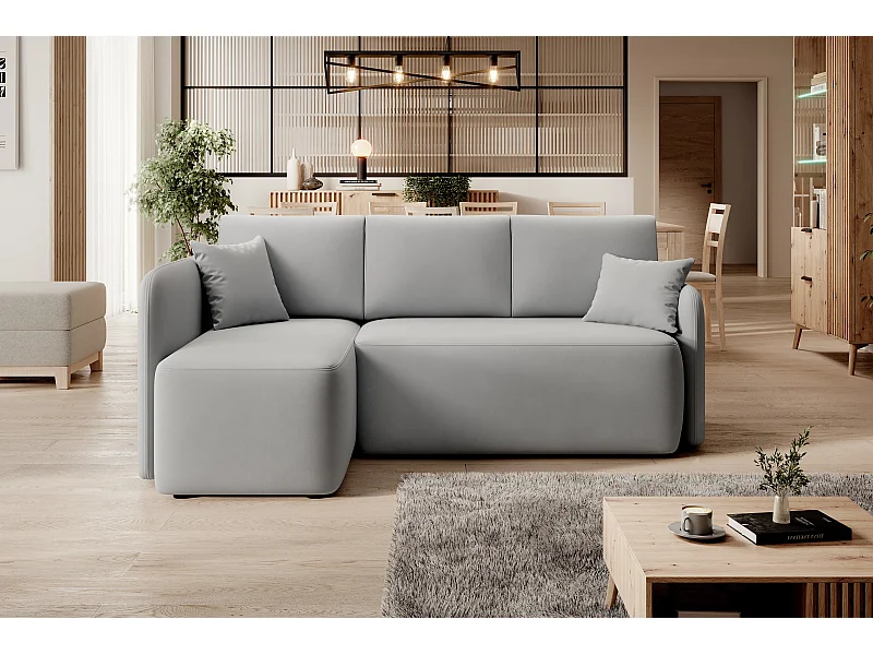 Divano d'angolo Sergy L/Tessuto-Grigio
