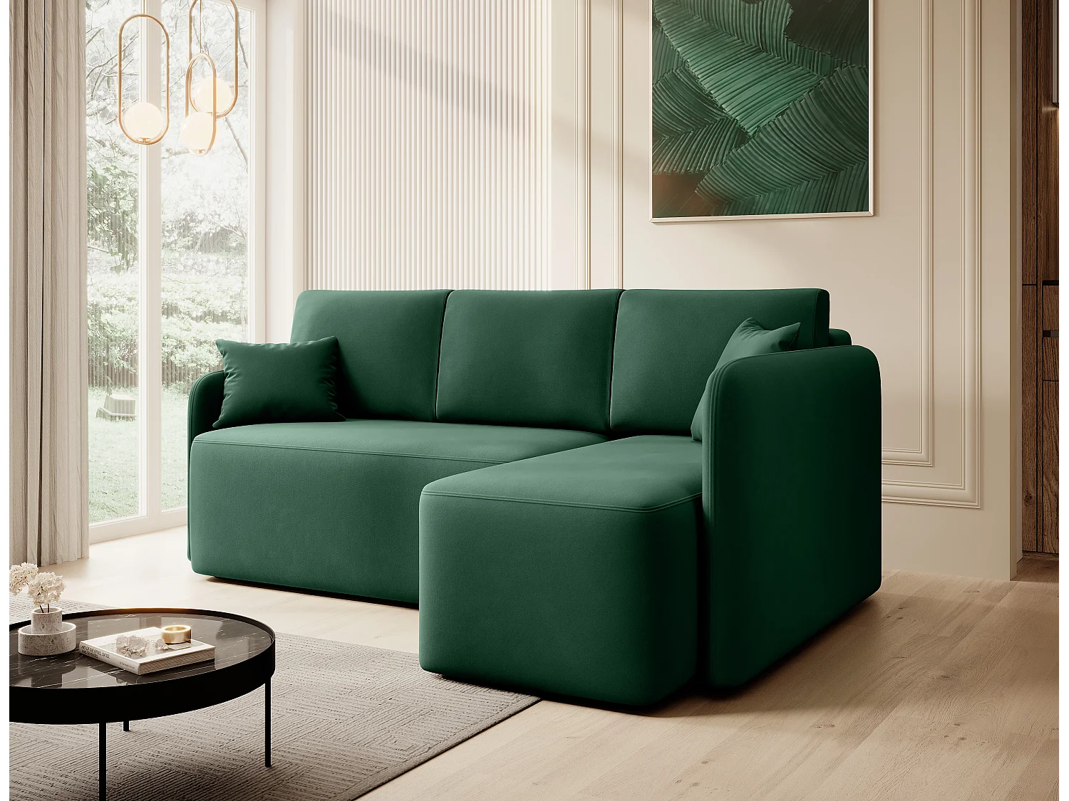 Ecksofa Sergy L/Stoff-Grün