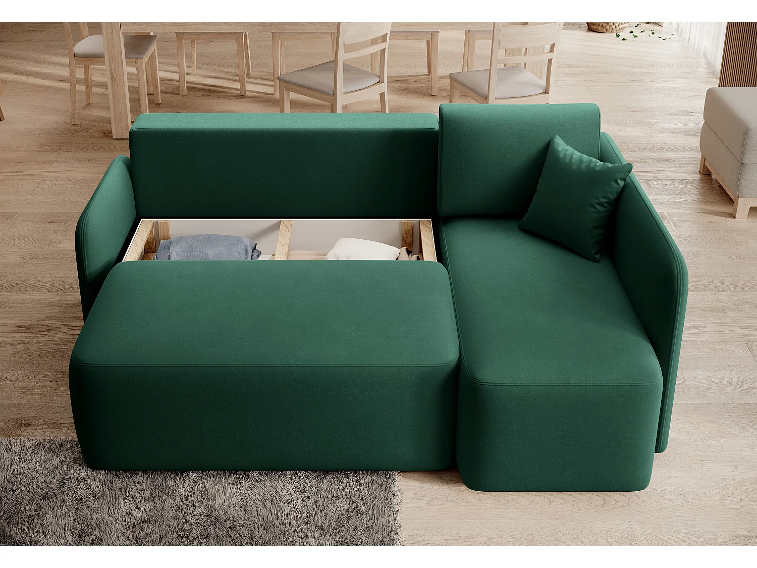 Hoekbank Sergy L/Stof-Groen