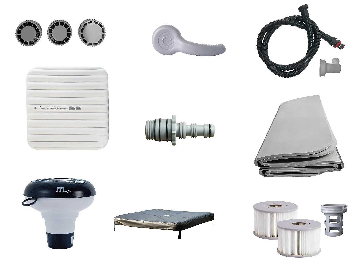 Spa semirigida MSpa 6 posti Naturale chiaro con LED e accessori -128 getti L160 x l160 x H65 cm - NAPUKA di MSPA