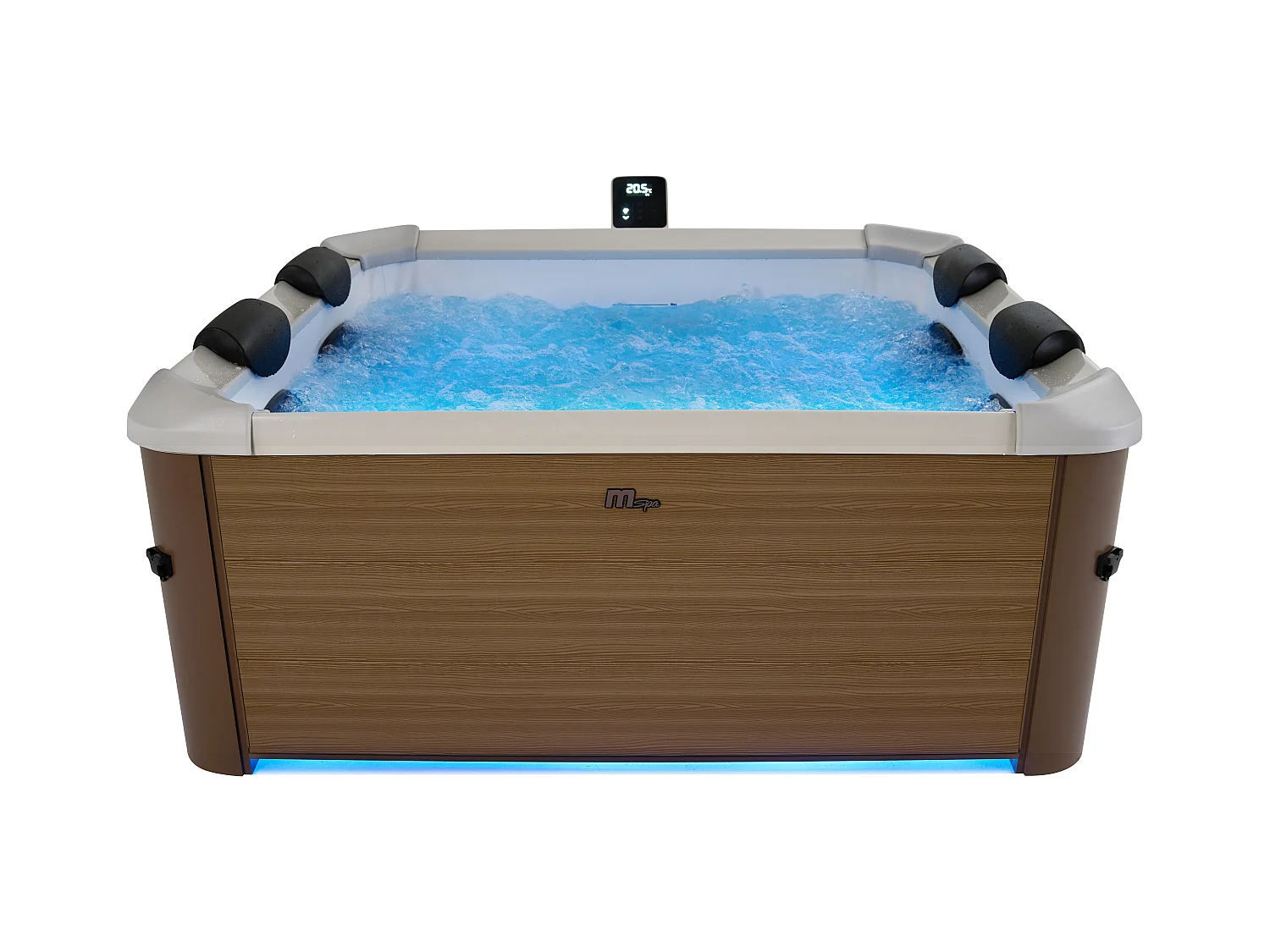 Spa semi-rigide MSpa 6 places naturel clair avec LED et accessoires -128 jets - L160 x l160 x H65 cm - NAPUKA
