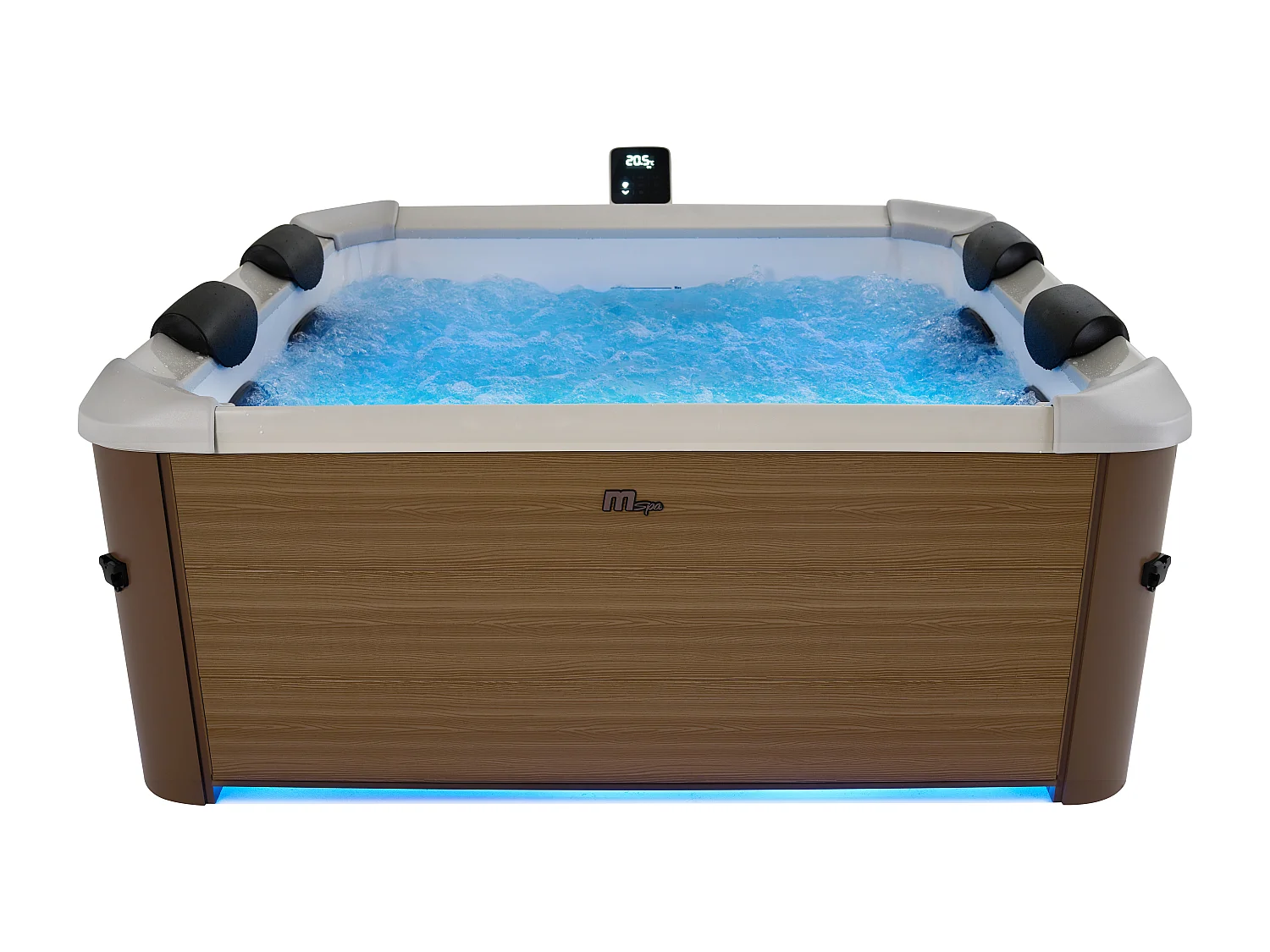 Spa semi-rigide MSpa 6 places naturel clair avec LED et accessoires -128 jets - L160 x l160 x H65 cm - NAPUKA