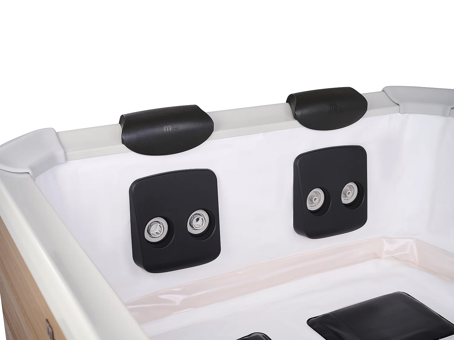 Spa semi-rigide MSpa 6 places naturel clair avec LED et accessoires -128 jets - L160 x l160 x H65 cm - NAPUKA