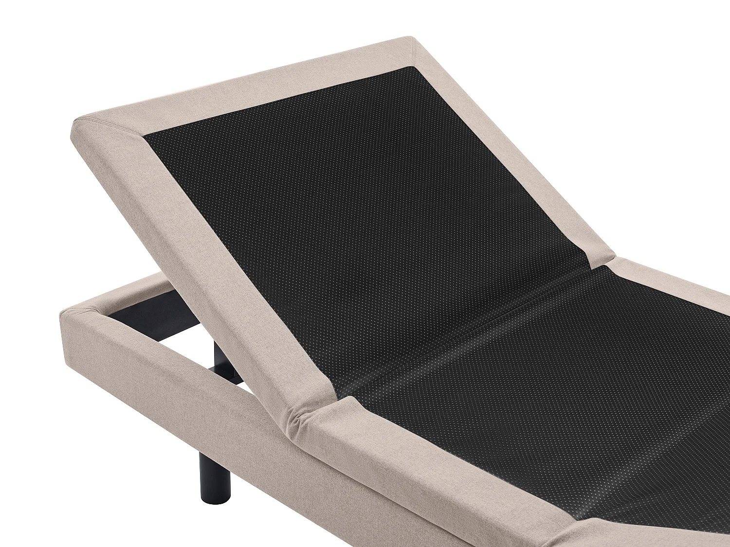 Lit électrique de relaxation déco + matelas 100% latex 3 zones - 2 x 80 x 200 cm - Tissu - Beige - PANISOLA de YSMÉE