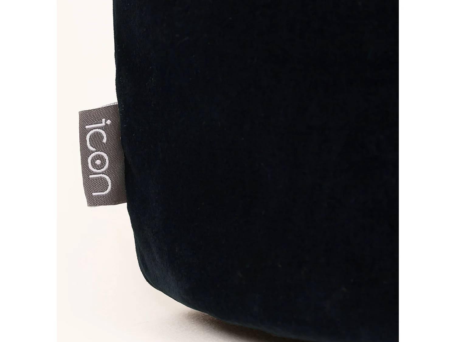 Pouf repose-pieds rond velours bleu minuit - MILANO