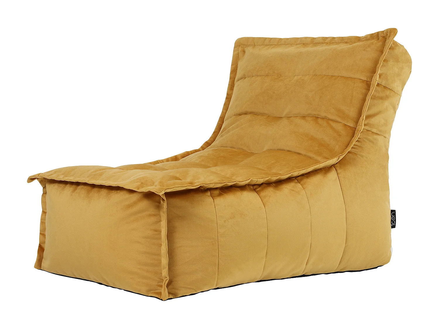 Pouf méridienne velours jaune ocre - DOLCE