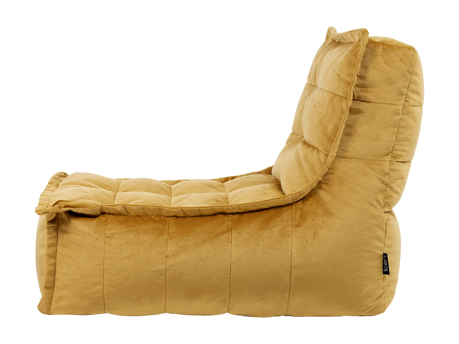 Pouf méridienne velours jaune ocre - DOLCE