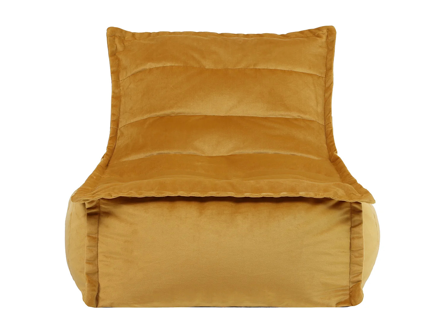 Pouf méridienne velours jaune ocre - DOLCE