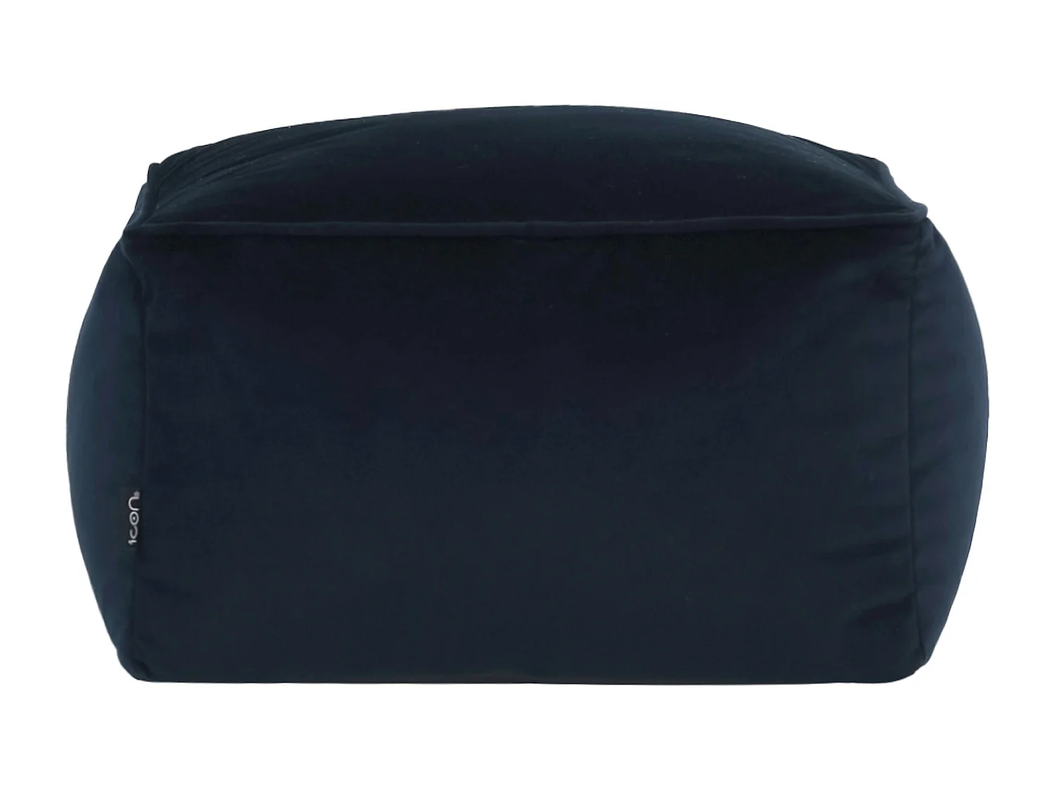 Pouf repose-pieds carré velours bleu minuit - AMARA
