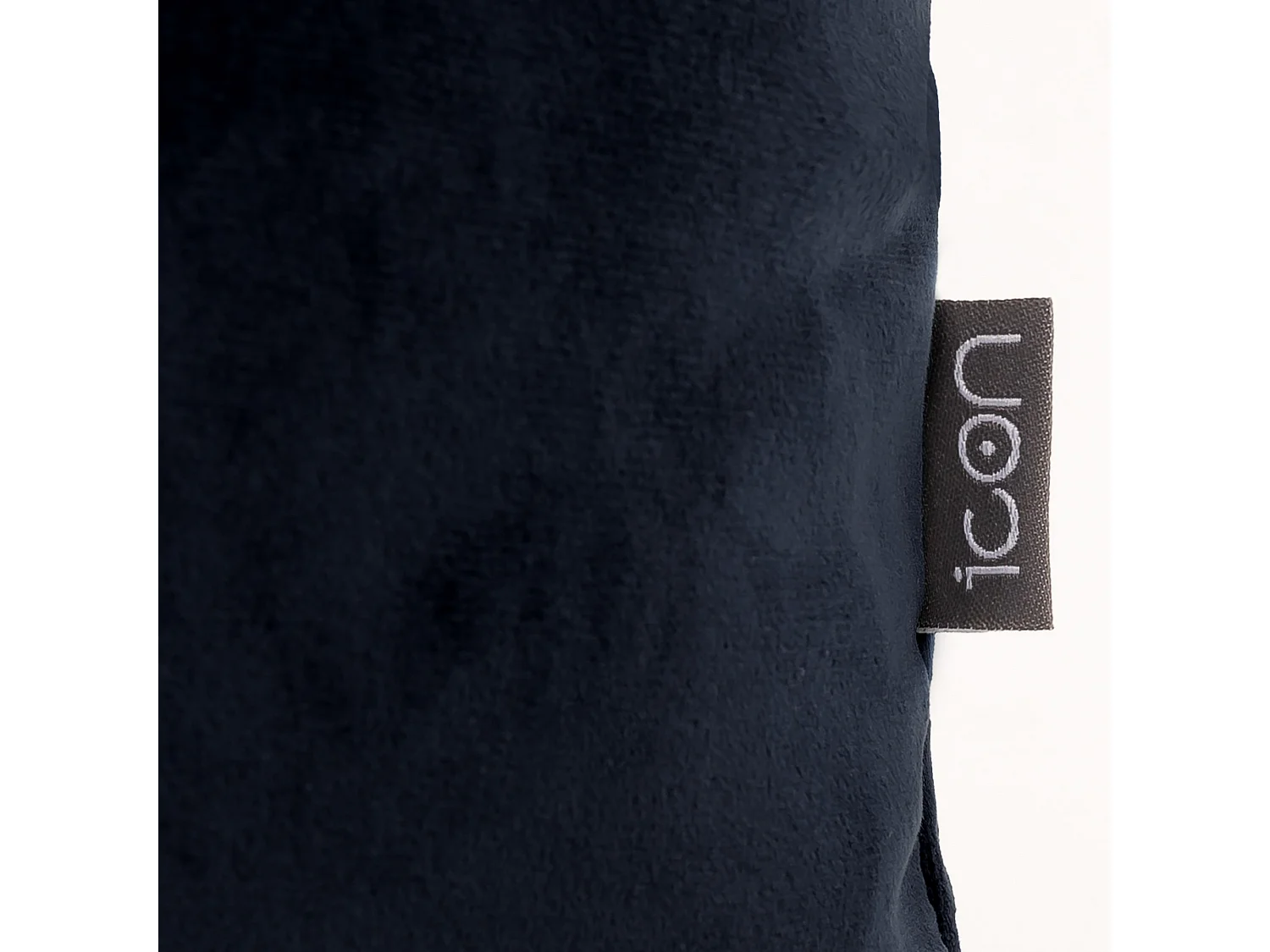 Pouf repose-pieds carré velours bleu minuit - AMARA