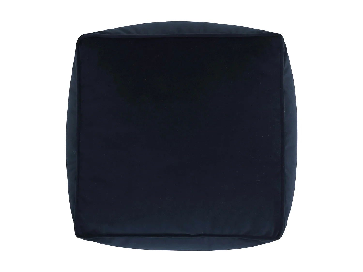 Pouf repose-pieds carré velours bleu minuit - AMARA