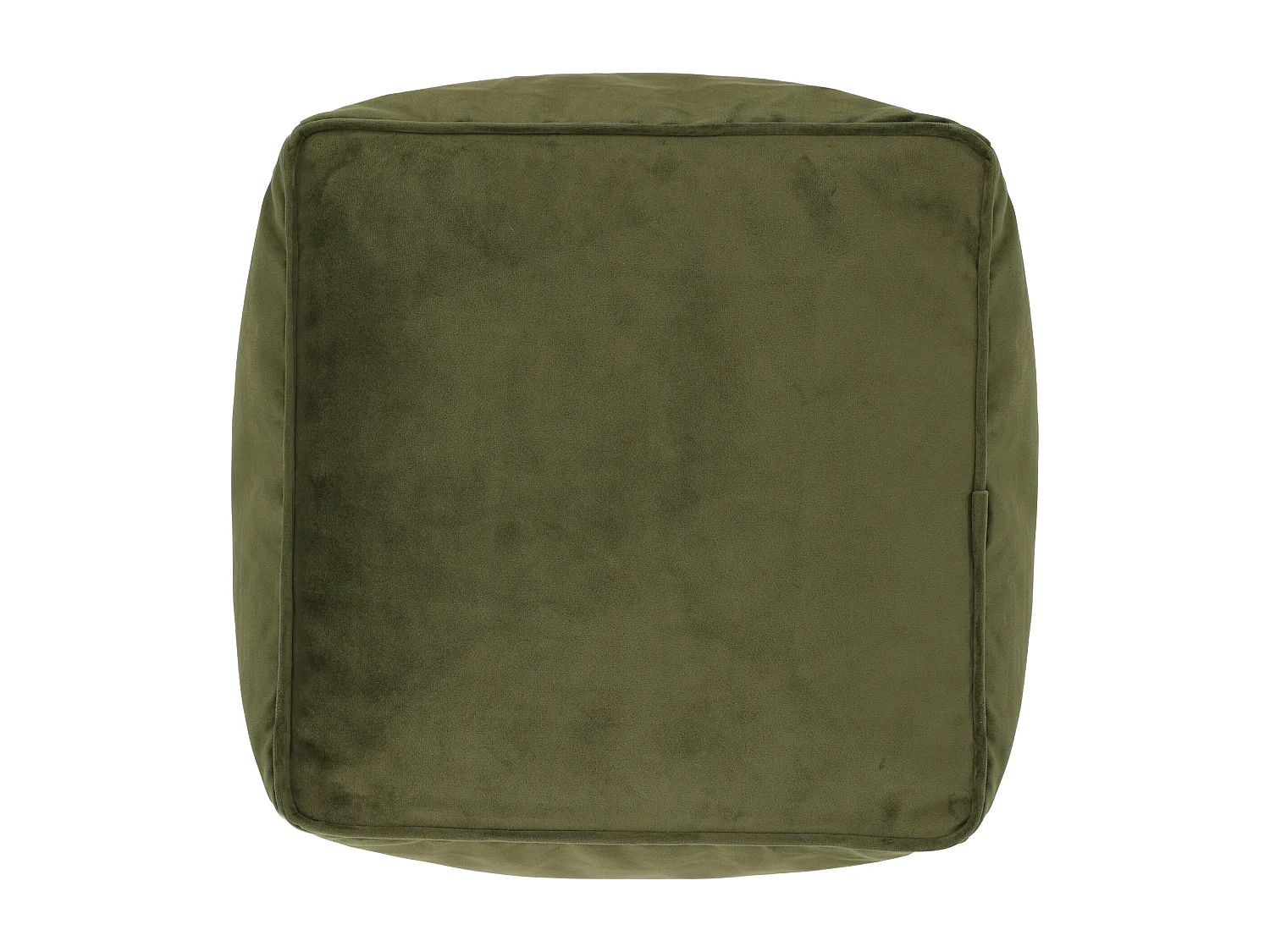 Pouf repose-pieds carré velours vert olive - AMARA