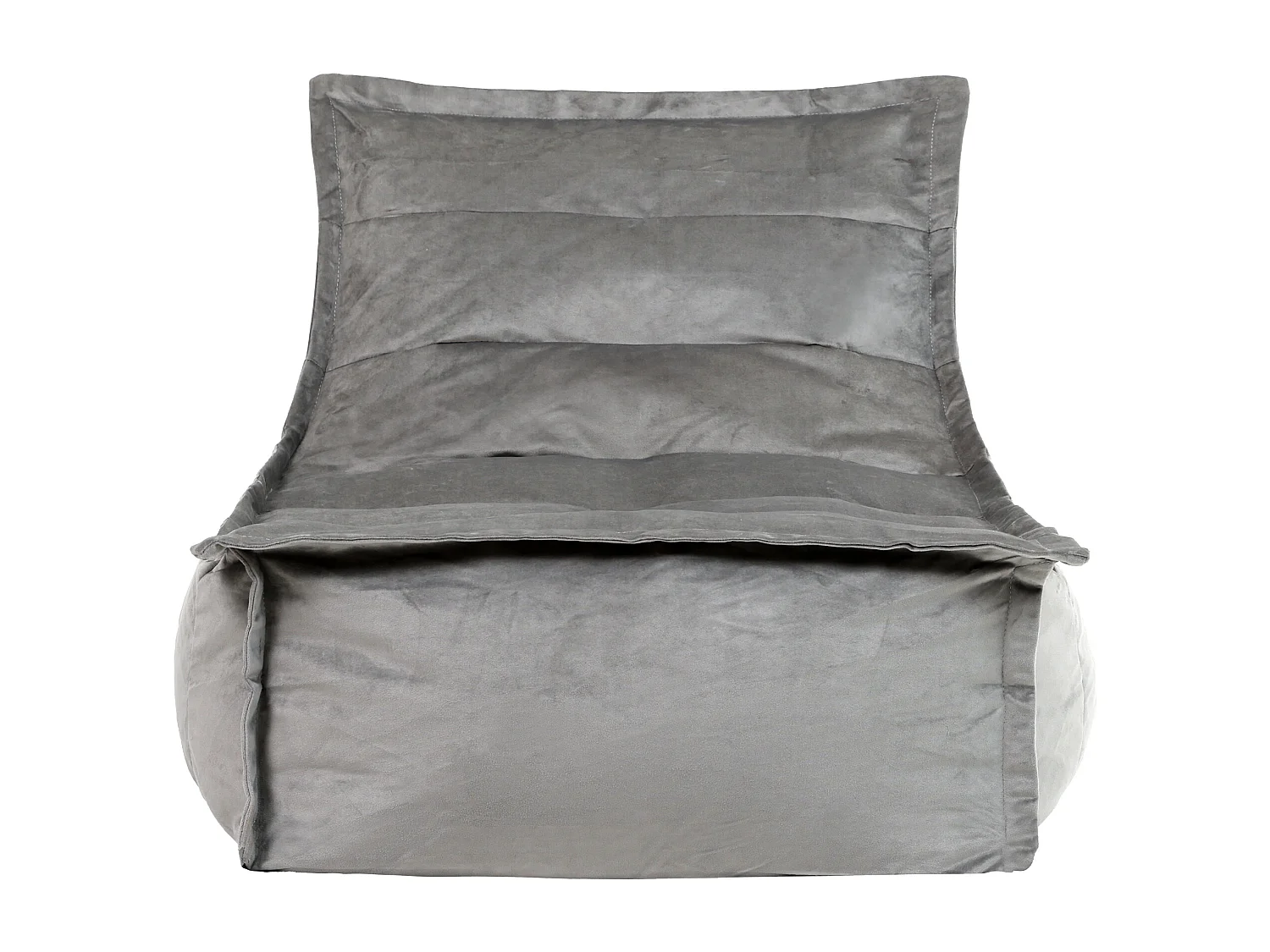 Lot de 2 Poufs méridienne velours gris anthracite - DOLCE