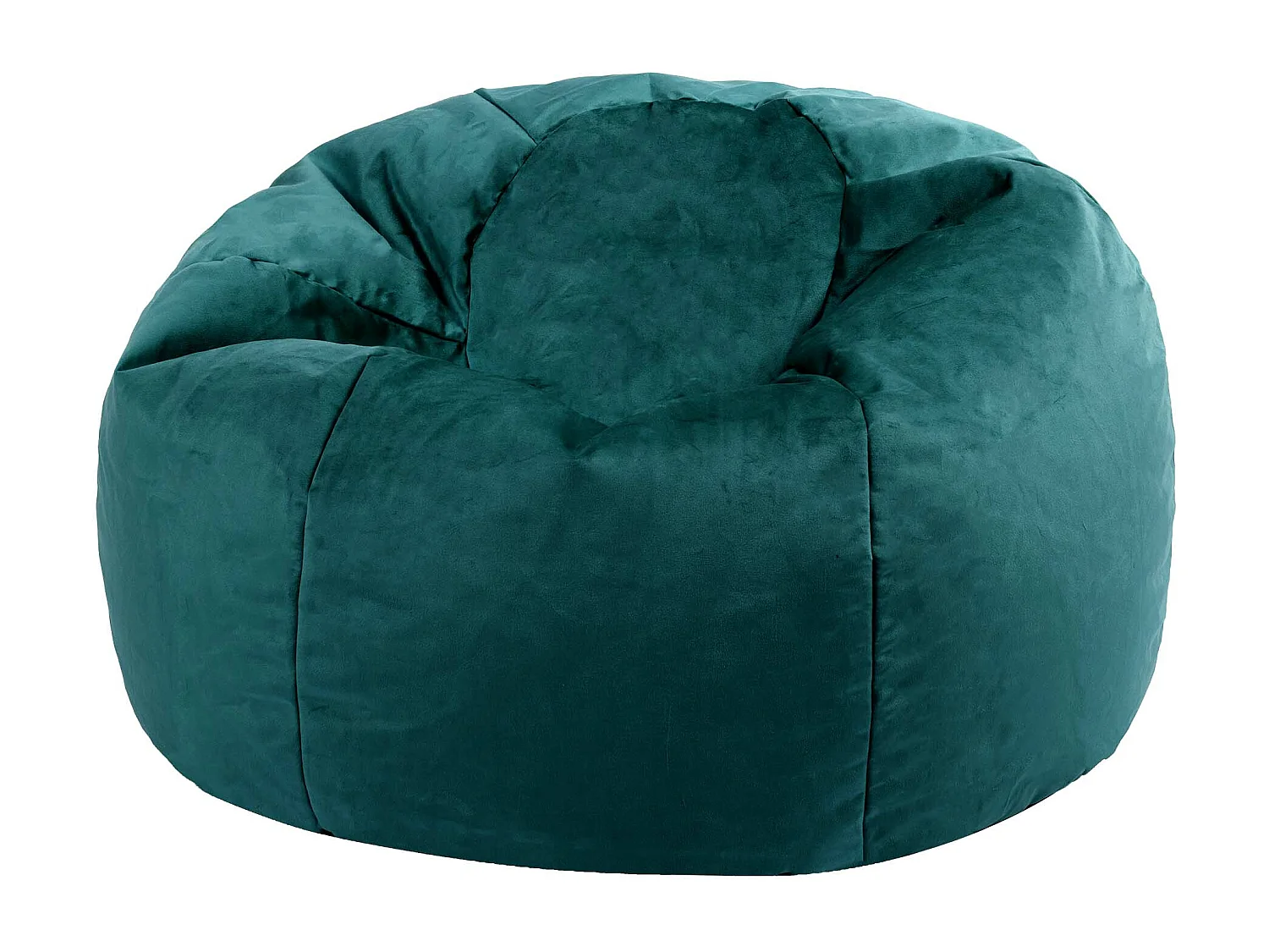 Pouf classique velours bleu canard - AURORA