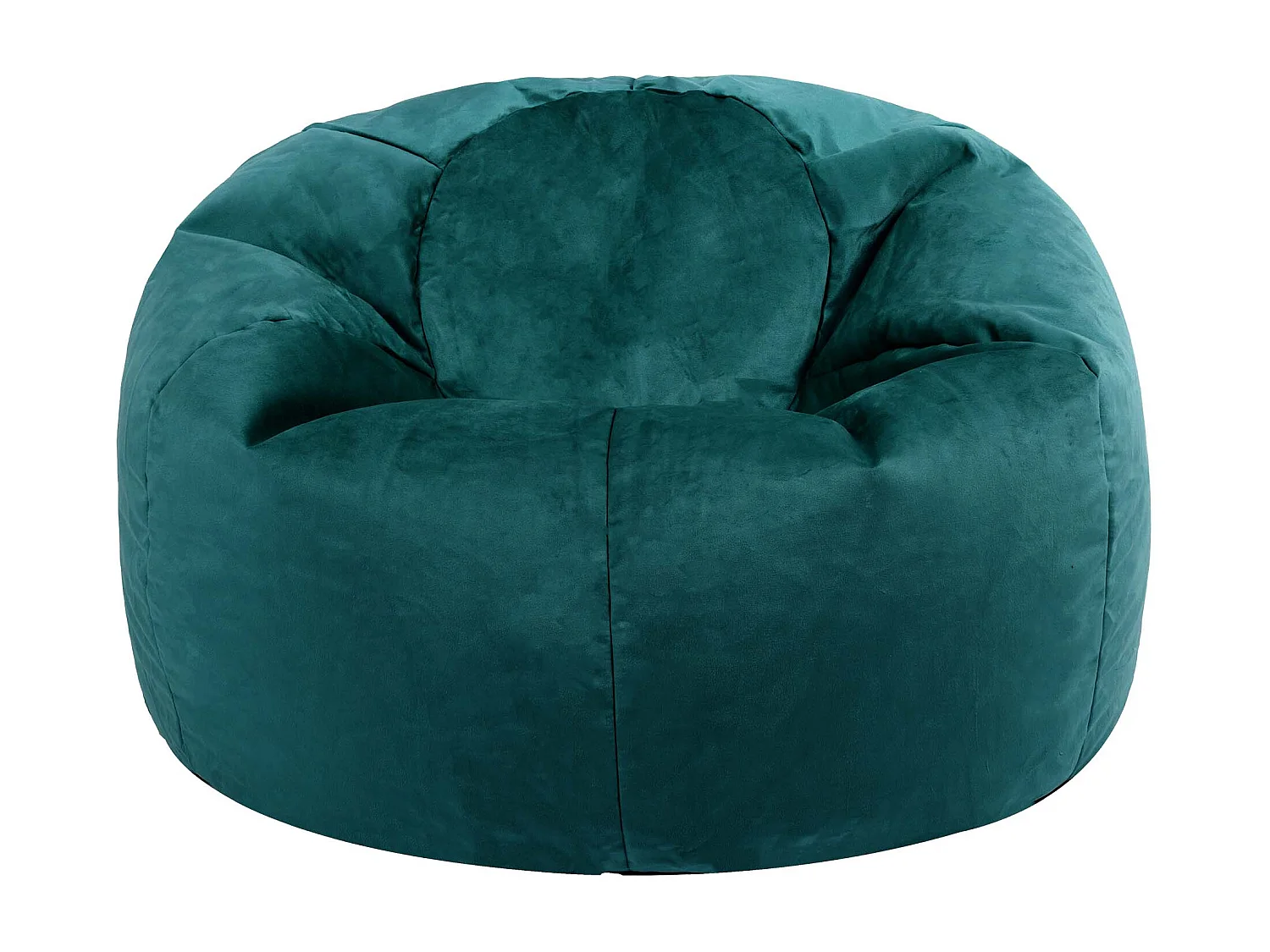 Pouf classique velours bleu canard - AURORA