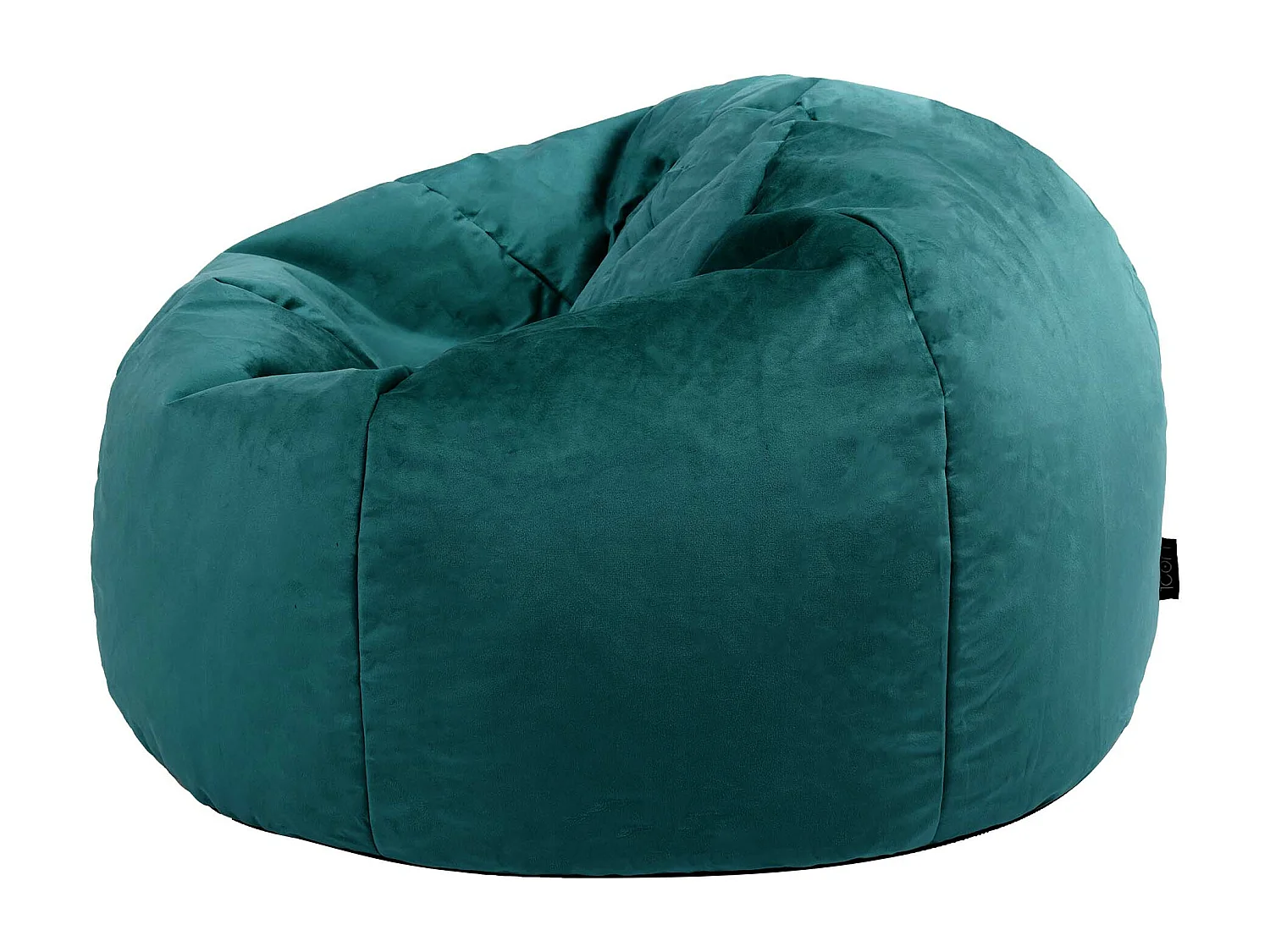 Pouf classique velours bleu canard - AURORA