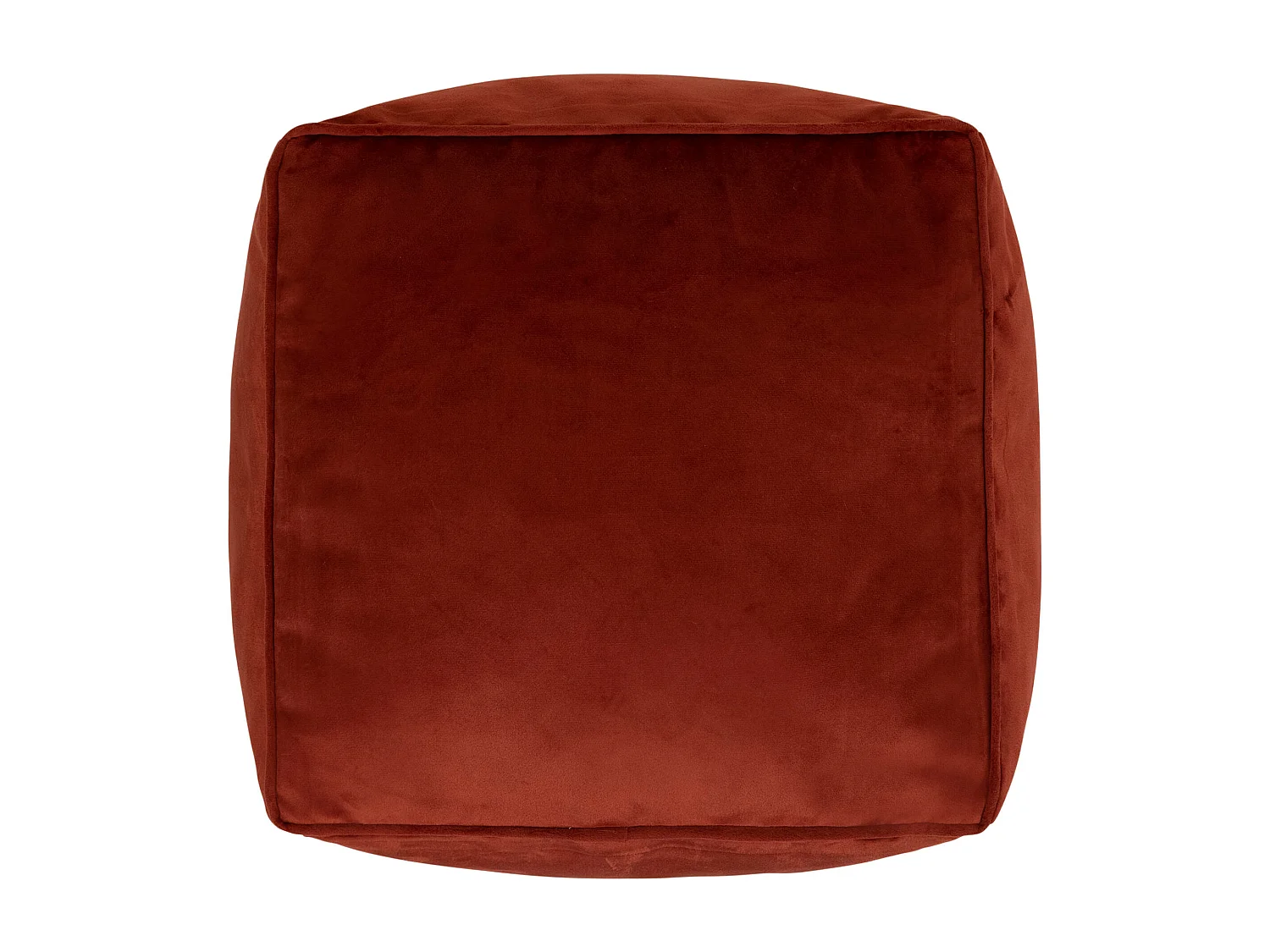 Pouf repose-pieds carré velours terracotta - AMARA