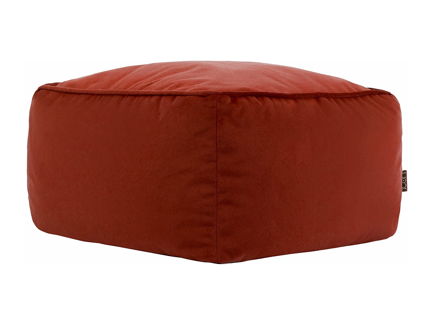 Pouf repose-pieds carré velours terracotta - AMARA