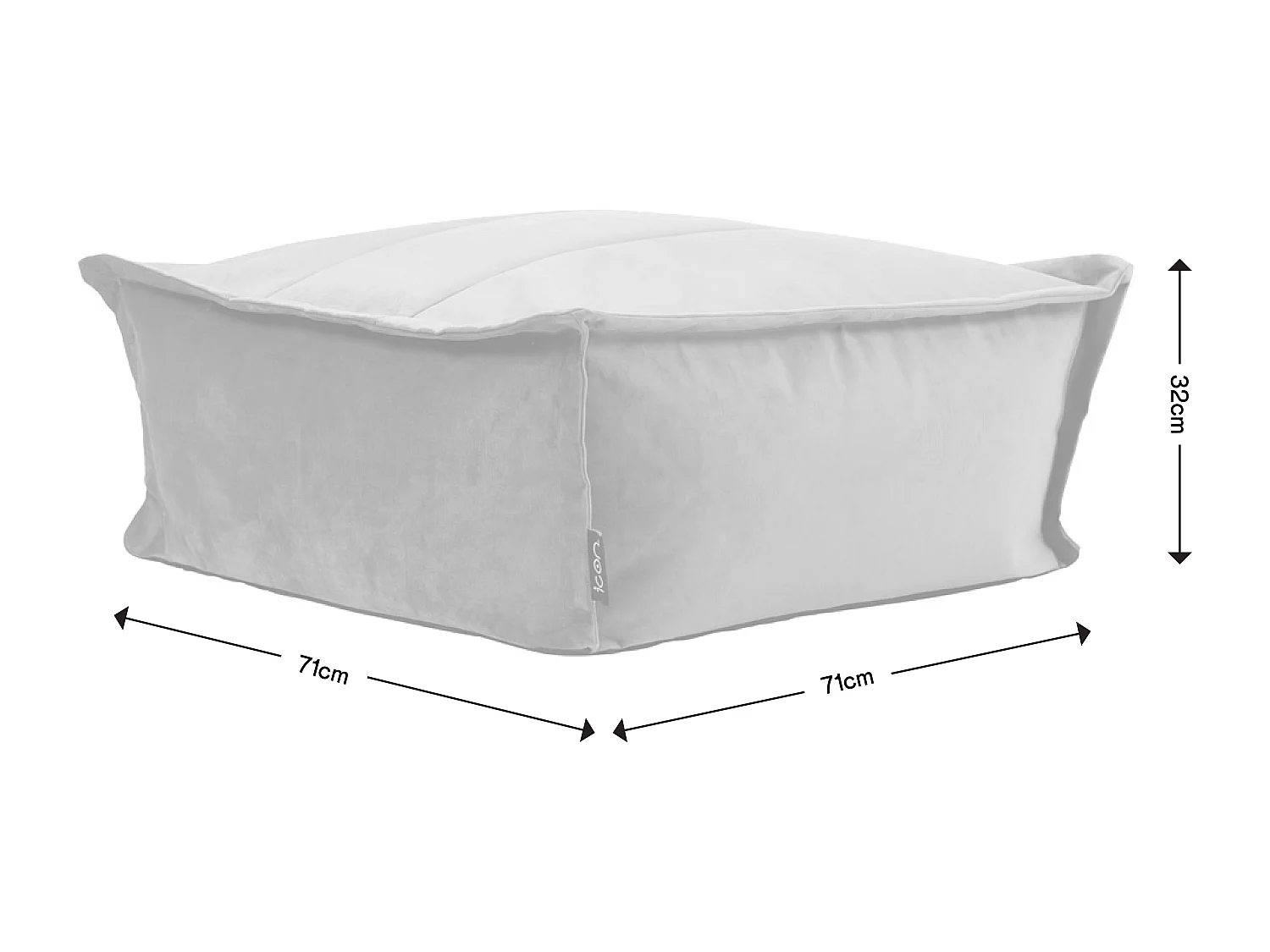 Pouf velours large repose-pieds carré jaune ocre - VITA