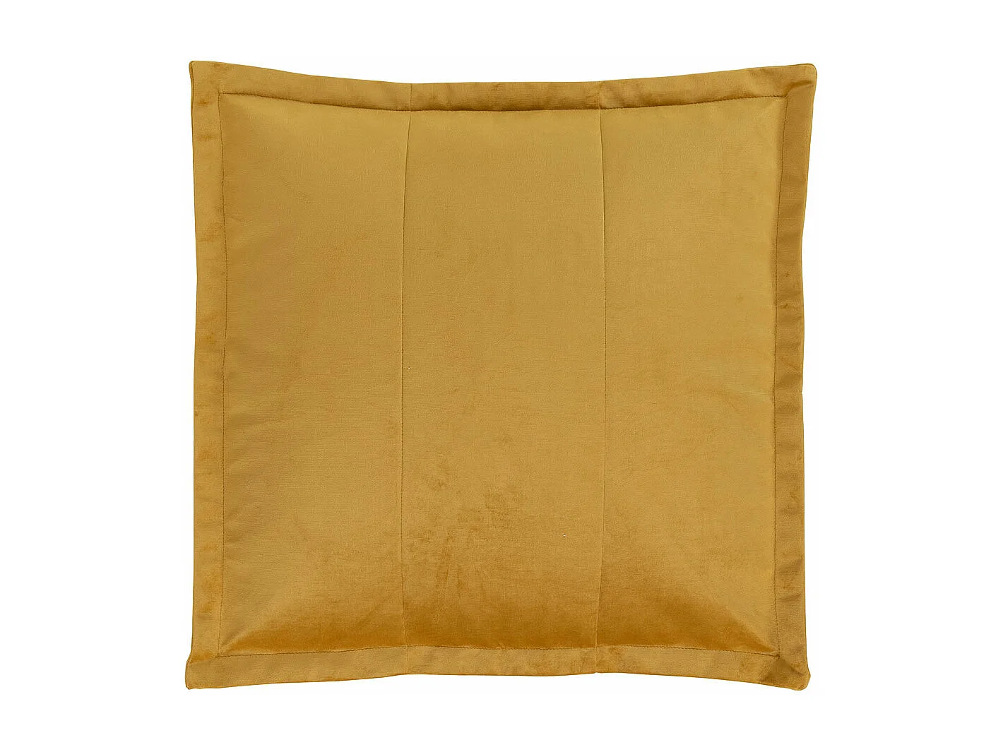 Pouf velours large repose-pieds carré jaune ocre - VITA