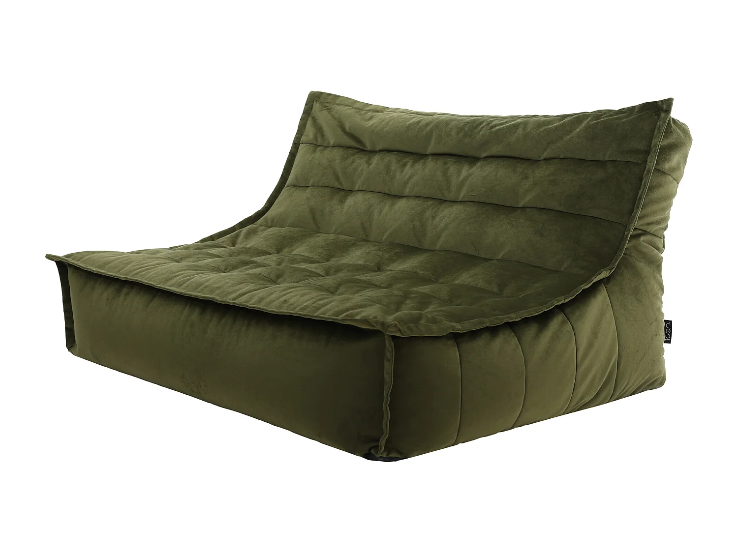 Pouf canapé de sol en velours vert olive - KOTA