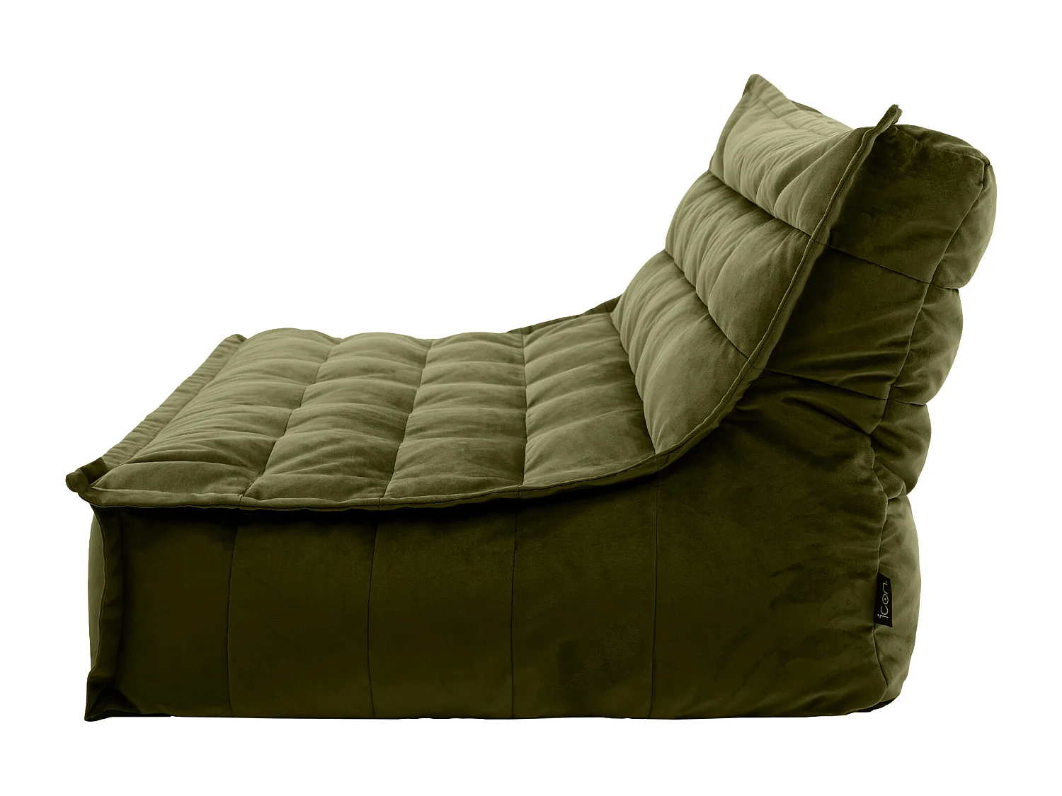 Pouf canapé de sol en velours vert olive - KOTA