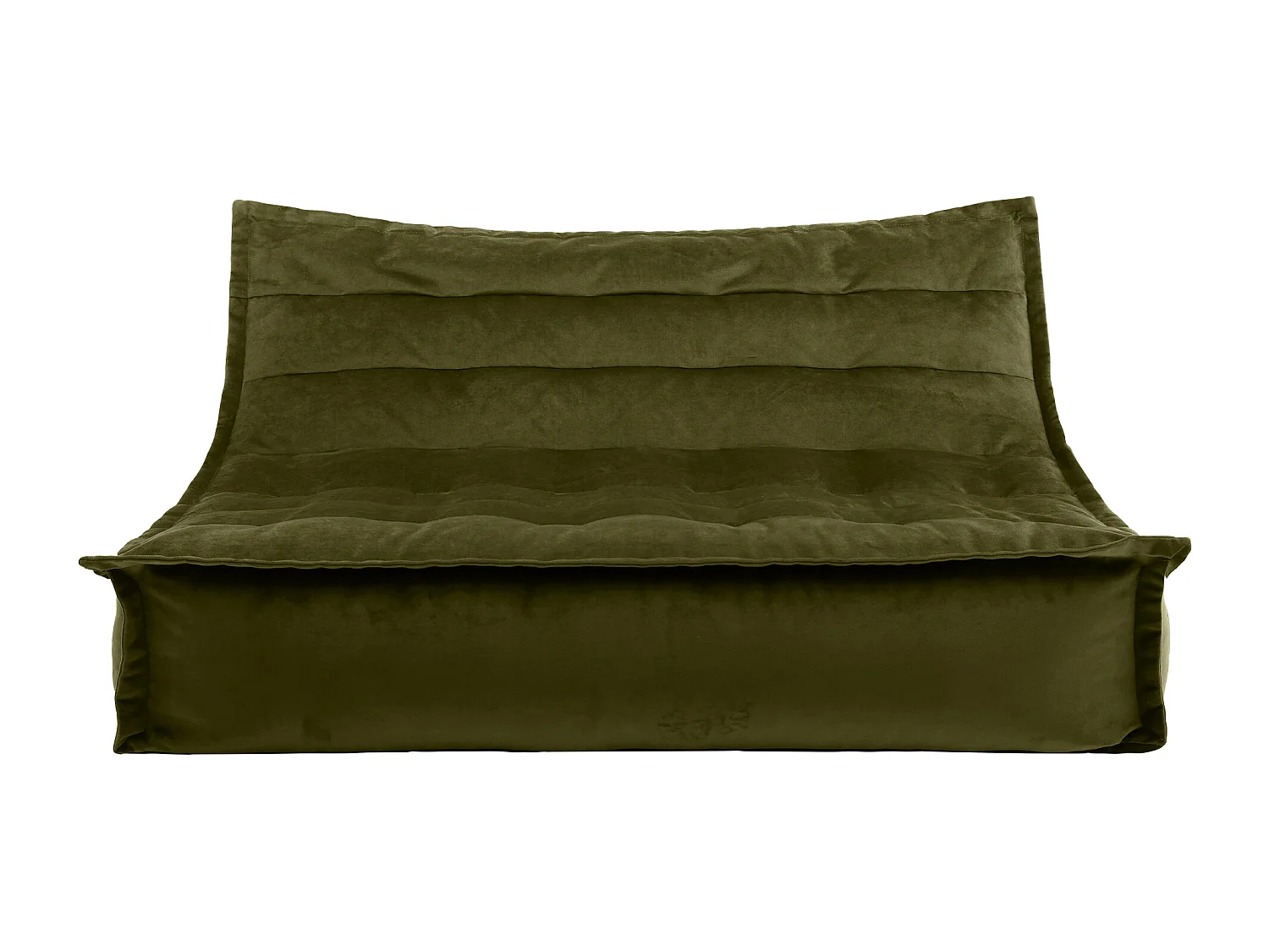 Pouf canapé de sol en velours vert olive - KOTA